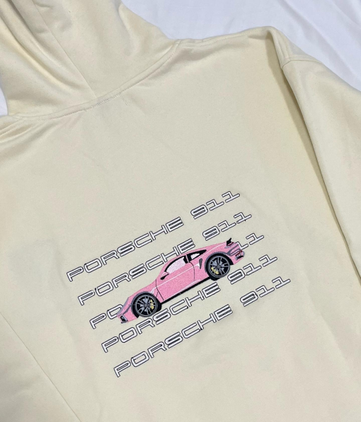 Embroidered Porsche Hoodie – Custom Streetwear for Car Enthusiasts