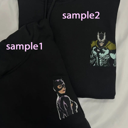 Batman inspired/ fully embroidered sweatshirt or hoodie/ trendy sweatshirt