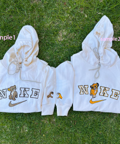 Simba & Nala Couple Embroidered Sweatshirt, Cartoon…