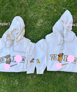 Simba & Nala Couple Embroidered Sweatshirt, Cartoon…