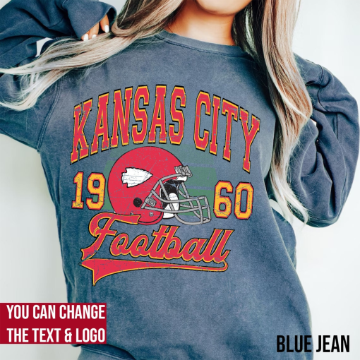 Comfort Colors Kansas City Football Shirt, Kansas City Football Sweatshirt, Vintage Style Kansas City Football shirt, Sunday Football