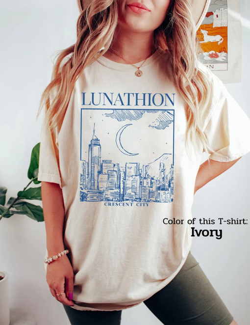 Lunathion Crescent City Comfort Colors Shirt, Bryce Tattoo, Bryce Quinlan Merch, Crescent City Sjm Merch, House Of Earth And Blood