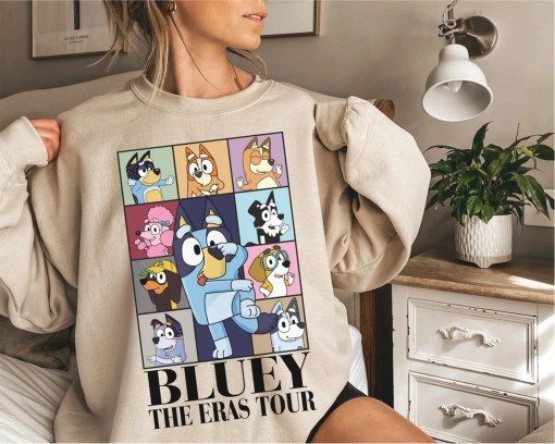 Bluey The Eras Tour Crewneck Sweatshirt, Bluey Bingo Eras Tourn Shirts, Bluey For Mom Birthday Gifts, Bluey Family Eras Tour Merch