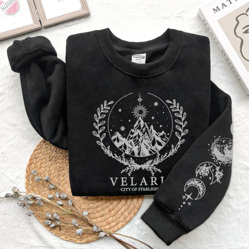 Velaris Sweatshirt embroidered, The Night Court Hoodie, Night Court Symbol embroidered, A Court Of Thorns And Roses Court, Acotar Sweatshirt