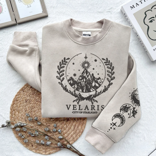 Velaris Sweatshirt embroidered, The Night Court Hoodie, Night Court Symbol embroidered, A Court Of Thorns And Roses Court, Acotar Sweatshirt