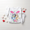 Bluey and Bingo Valentines Day Mum Sweatshirt, Bluey Family Xoxo Shirt Gift for Wife, Bluey Valentines Day Gift For Mom, Cute Bluey Mama Tee