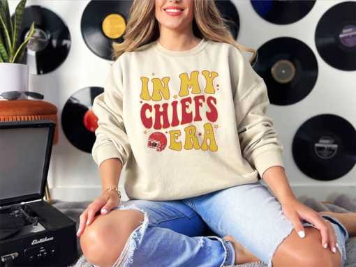 In My Chiefs Era Sweatshirt, Kelce T-Shirt, America Football Sweatshirt, Chief Era Shirts KC Football Swiftie Kansas City Taylor Swift Merch