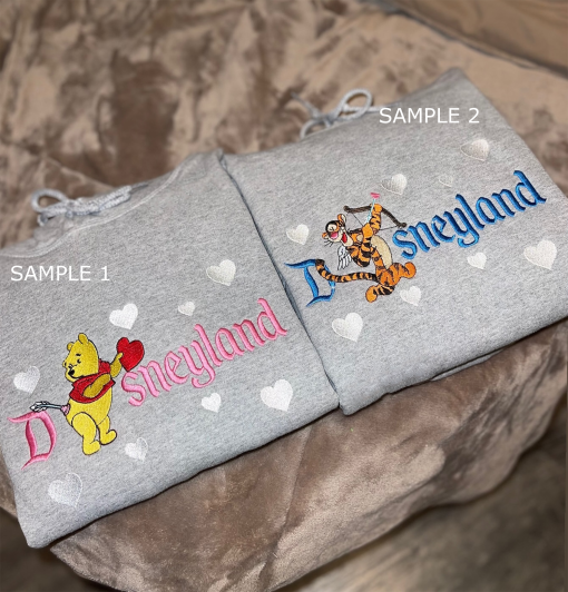 Classic Winnie The Po.oh Collection | Embroidered Crewneck Sweater Featuring P.ooh, Ee.yore, and Pig.let, Tig.ger, Valentine’s Day Gift,