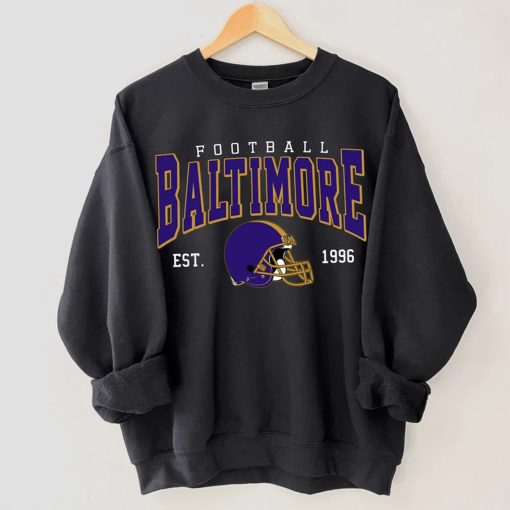 Baltimore Football Sweatshirt, Vintage Baltimore Football Crewneck Sweatshirt, Gift for Football Fan, Retro Baltimore Unisex Sweatshirt