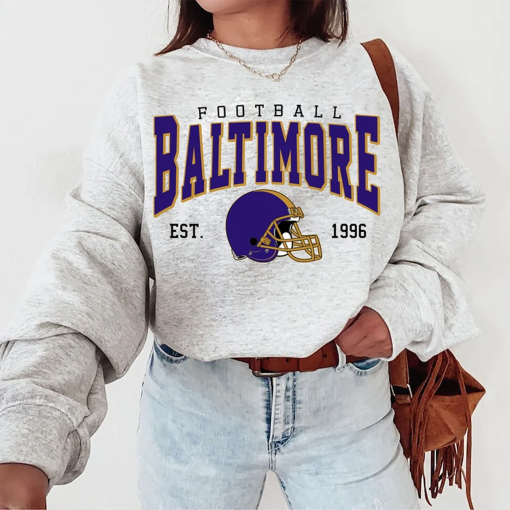 Baltimore Football Sweatshirt, Vintage Baltimore Football Crewneck Sweatshirt, Gift for Football Fan, Retro Baltimore Unisex Sweatshirt