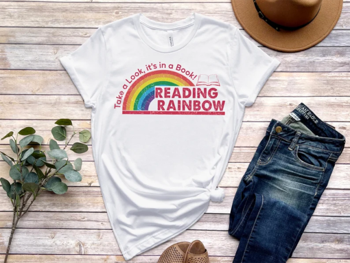 Reading Rainbow Shirt, Retro Librarian Shirt, Teacher Appreciation Shirt, Retro Comfort Rainbow School Shirt, Book Lover Gift, Bookworm Tee