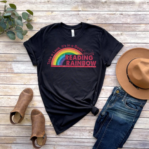 Reading Rainbow Shirt, Retro Librarian Shirt, Teacher Appreciation Shirt, Retro Comfort Rainbow School Shirt, Book Lover Gift, Bookworm Tee