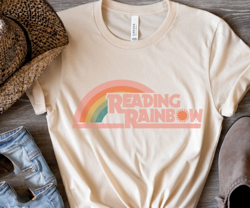 Reading rainbow shirt love to read tee for her funny librarian tee reading retro tshirt for gift for book lover shirt for him shirt teacher