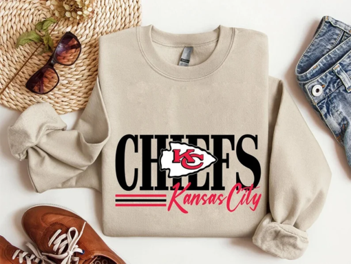 Vintage-style Kansas City Football Sweatshirt Football Fan Gift: Kansas City Football Crewneck, and Kansas City Sweatshirt