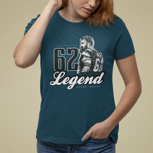 Jason Kelce “Legend” Tribute Tee – Celebrating 13 Seasons of Eagles Greatness, #62 Retirement Unisex Shirt, Philadelphia Football Fan Gear