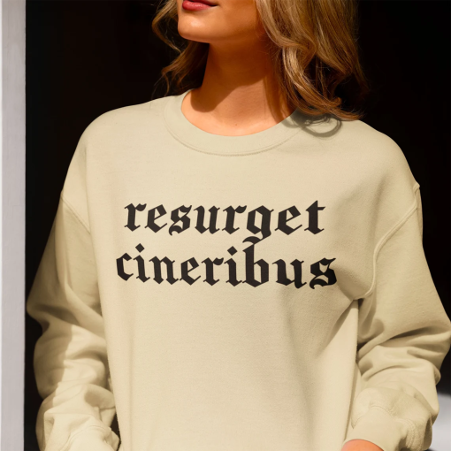 Resurget Cineribus Unisex Crewneck Sweatshirt, Sports Football Fan Sweatshirt, Latin Inspirational Gifts for Him, Dad Gift, Husband Gift