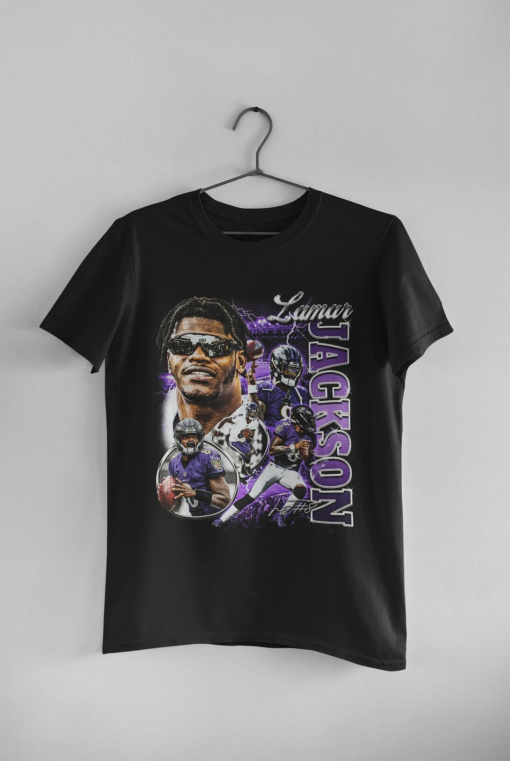 Retro Lamar Jackson Shirt, Sweatshirt Hoodie Tshirt, Football, Classic 90s Graphic Tee, Unisex, Vintage Bootleg, Oversized Tshirt for Fan