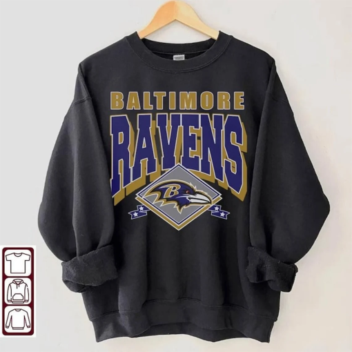 Vintage Baltimore Ravens Football Sweatshirt, Vintage Ravens Football Unisex Shirt, Retro Style Ravens Football Shirt American Football Gift