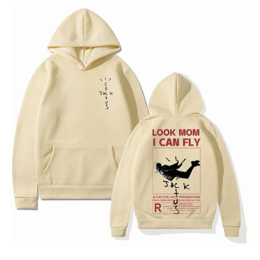 Travis Scott Hoodie Streetwear Unisex | Cactus Jack Look Mom I Can Fly Hoodie | Hip Hop Urban Clothing | Premium-Quality Sweatshirt