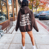 Womens Oversized Hoodie – Retro Font Mental Health Hoodie – Positive Mindset Hoodie