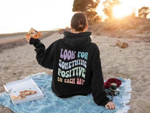 Womens Oversized Hoodie – Retro Font Mental Health Hoodie – Positive Mindset Hoodie