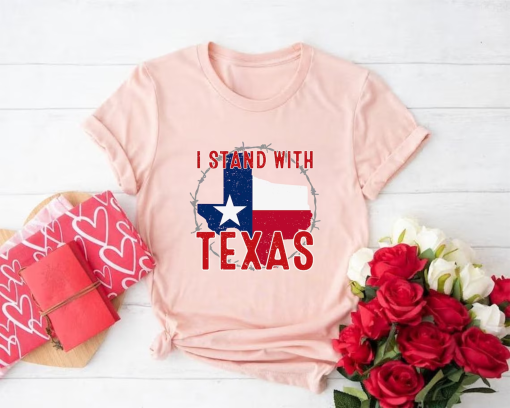 Support Texas Shirt, I stand with Texas Unisex Jersey Short Sleeve Tee, Conservative T Shirt, Defend Texas