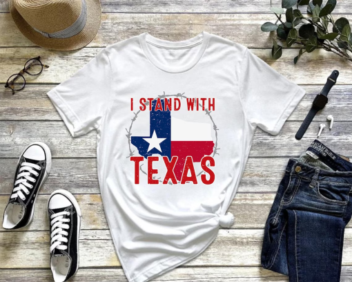 Support Texas Shirt, I stand with Texas Unisex Jersey Short Sleeve Tee, Conservative T Shirt, Defend Texas