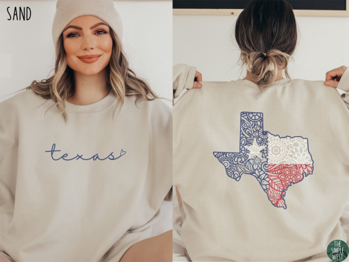 Texas Sweatshirt | Women’s Texas Flag Crewneck | Texas Home State Pride | Texas Gift | TX Shirt | Lone Star State Shirt | Texas Hoodie