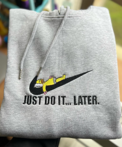 Do It Later Homer Simpson embroidered sweatshirtJust-…