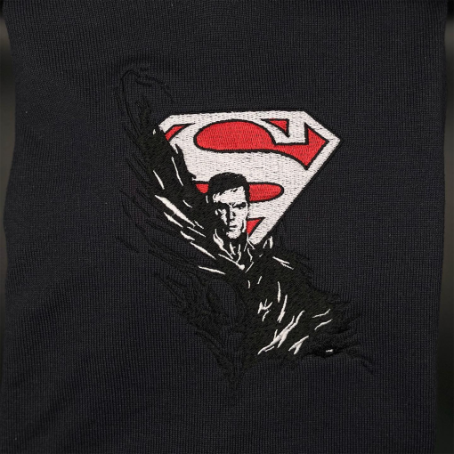 Superman Chest Blue Embroidered Sweatshirt