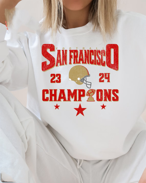 San Francisco Football Vintage Style Comfort Colors Sweatshirt,San Francisco Football Crewneck,SF Champions Sweater,Conference Championship