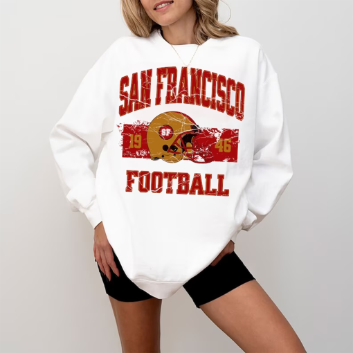 San Francisco Football Sweatshirt/ SF Football Crewneck Retro Nine Shirt Gift for 49 Football/ San Francisco Football Shirt/ SF 49 Sweathirt