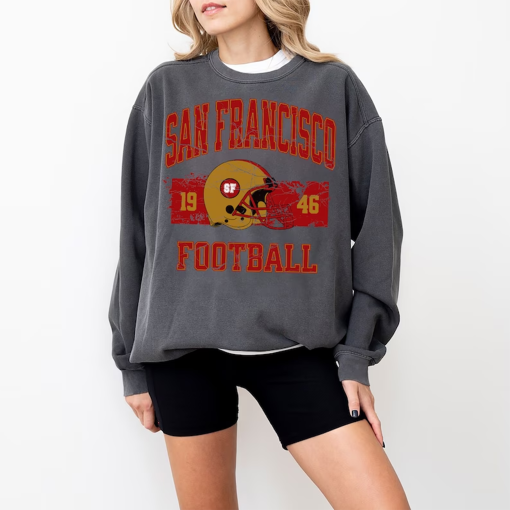 San Francisco Football Sweatshirt/ SF Football Crewneck Retro Nine Shirt Gift for 49 Football/ San Francisco Football Shirt/ SF 49 Sweathirt