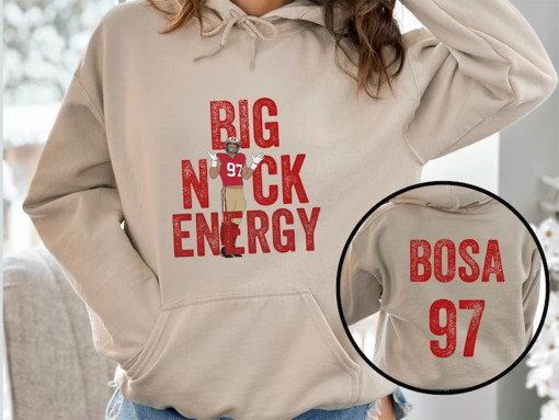 Nick Bosa hooded sweatshirt, Big Nick Energy hoodie, Bosa 97 SF football, San Francisco Unisex softstyle tee