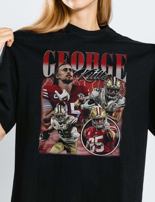 Vintage George Kittle Classic 90s Graphic Tee, , Sweatshirt, Football shirt,Unisex, George Kittle Vintage Bootleg, Tshirt