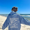 Respect The Locals | Big white Shark Sweatshirt | Save The Local Sharks Hoodie | Shark Lover | Ocean Conservation Hoodie | Surf Sweatshirt