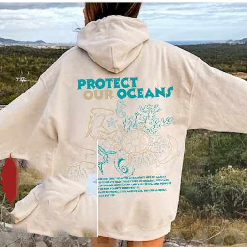 Protect Our Oceans Hoodie | Shark Hoodie | Save The Ocean | Respect The Locals Hoodie | Marine Biologist | Surfing Hoodie | Shark Lover Gift