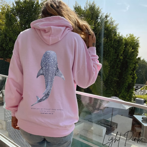 Whale Shark Hoodie Beachy Hoodie Shark Hoodie Coconut Girl Jesus Hoodie Christian Crewneck Faith Over Fear Surf Hoodie Beach Hoodie