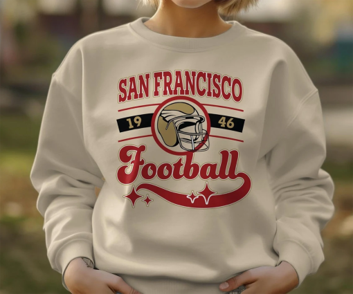 Vintage San Francisco Football Crewneck Sleeveless Sweatshirt Unisex, San Francisco Patch, Retro San Francisco Football, San Francisco 49er