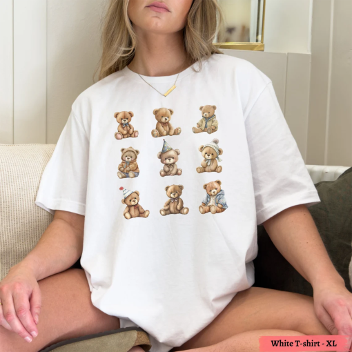 Teddy Bear Sweatshirt, Crewneck Teddy Bear T-shirt, Cute Sweatshirt, Teddy Bear Shirt, Trendy Sweatshirt, Cute Gift For Her, Back To School