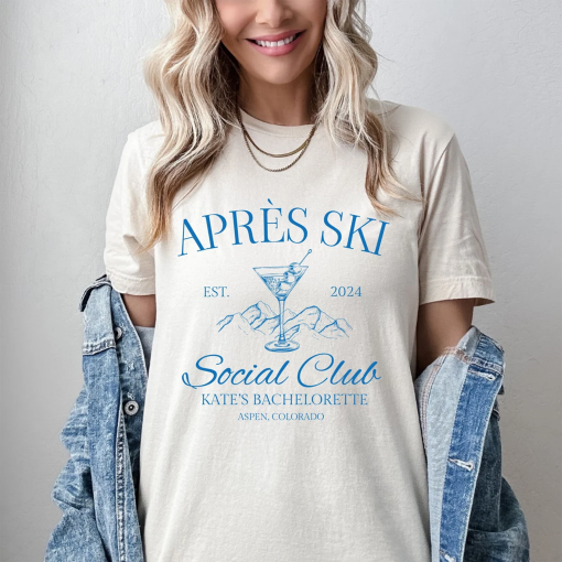 Apres Ski Bachelorette Sweatshirts, Custom Winter Bachelorette Sweater, Ski Vacation Shirt, Aspen Bach, Winter Bridal Shower, Mountain Bach