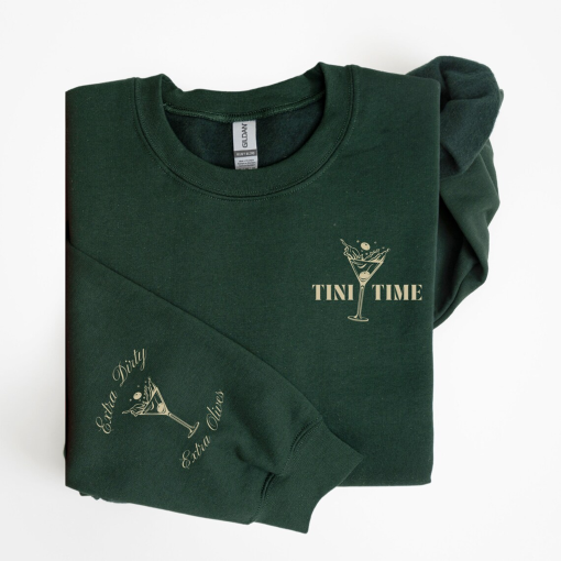 Tini Time Sweatshirt Preppy Extra Dirty Extra Olives Crewneck Dirty Martini Sweater Cocktail Pullover Martini Lover Gift