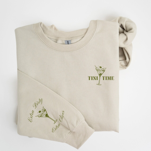 Tini Time Sweatshirt Preppy Extra Dirty Extra Olives Crewneck Dirty Martini Sweater Cocktail Pullover Martini Lover Gift