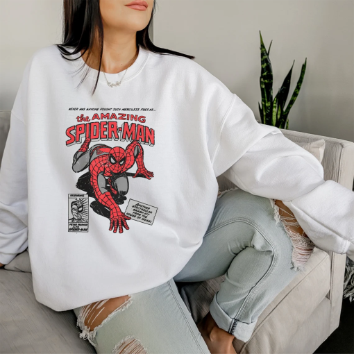 Retro Vintage 90s The Amazing Spider Man Sweatshirt, Vintage Spiderman Hoodie, Marvel Comics Sweatshirt, Spider Hoodie, Superhero Sweatshirt