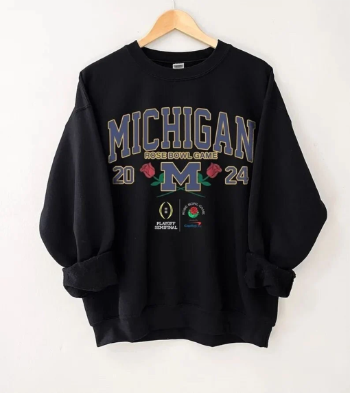 Michigan Wolverines Rose Bowl Game 2024 Flower Shirt, Sweatshirt, Hoodie, Vintage Style Machigan Football Shirt, Rose Bowl Game Shirt