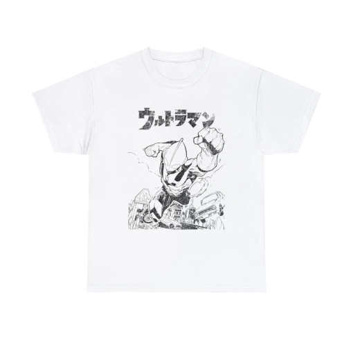 Ultraman Retro Graphic Tee – Vintage Distressed Unisex Manga Anime T-shirt