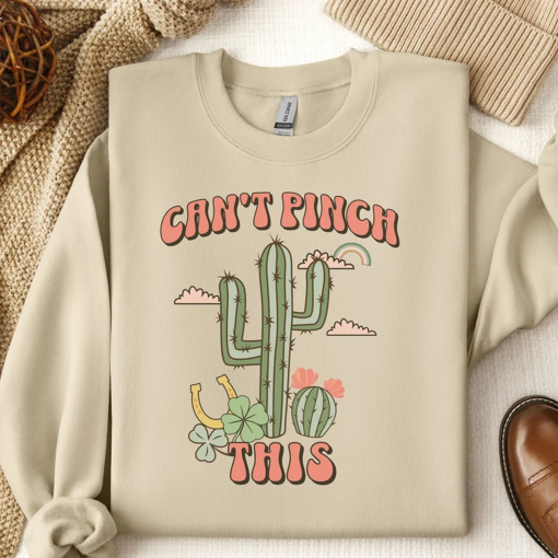 Can’t Pinch This St Patricks Day Sweatshirt, Saint Patrick’s Day Shirt, Funny Cactus Western Shirt for St. Patrick’s Gift for Her, St. Patty