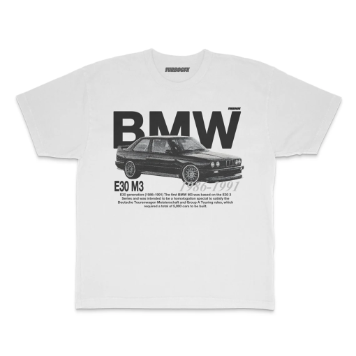 Vintage Car T-Shirt BMW E30 M3 Racing Streetwear / Gifts For Car Guys / Gift For Dad