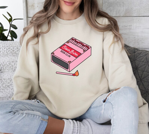 Slow Burn Book Club Sweatshirt, Valentine’s Day Bookish Gift, Dark Academia, Literature Fantasy, Booktok Merch, Valentine Sweatshirt