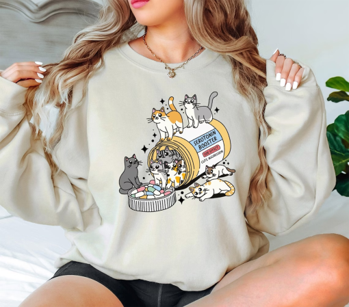 Antidepressant Cat Shirt, Cat Mom Sweatshirt, Funny Cats Sweater, Cat Lover Hoodie, Therapist Cat Owner Tee, Mental Health Matter T-Shirts